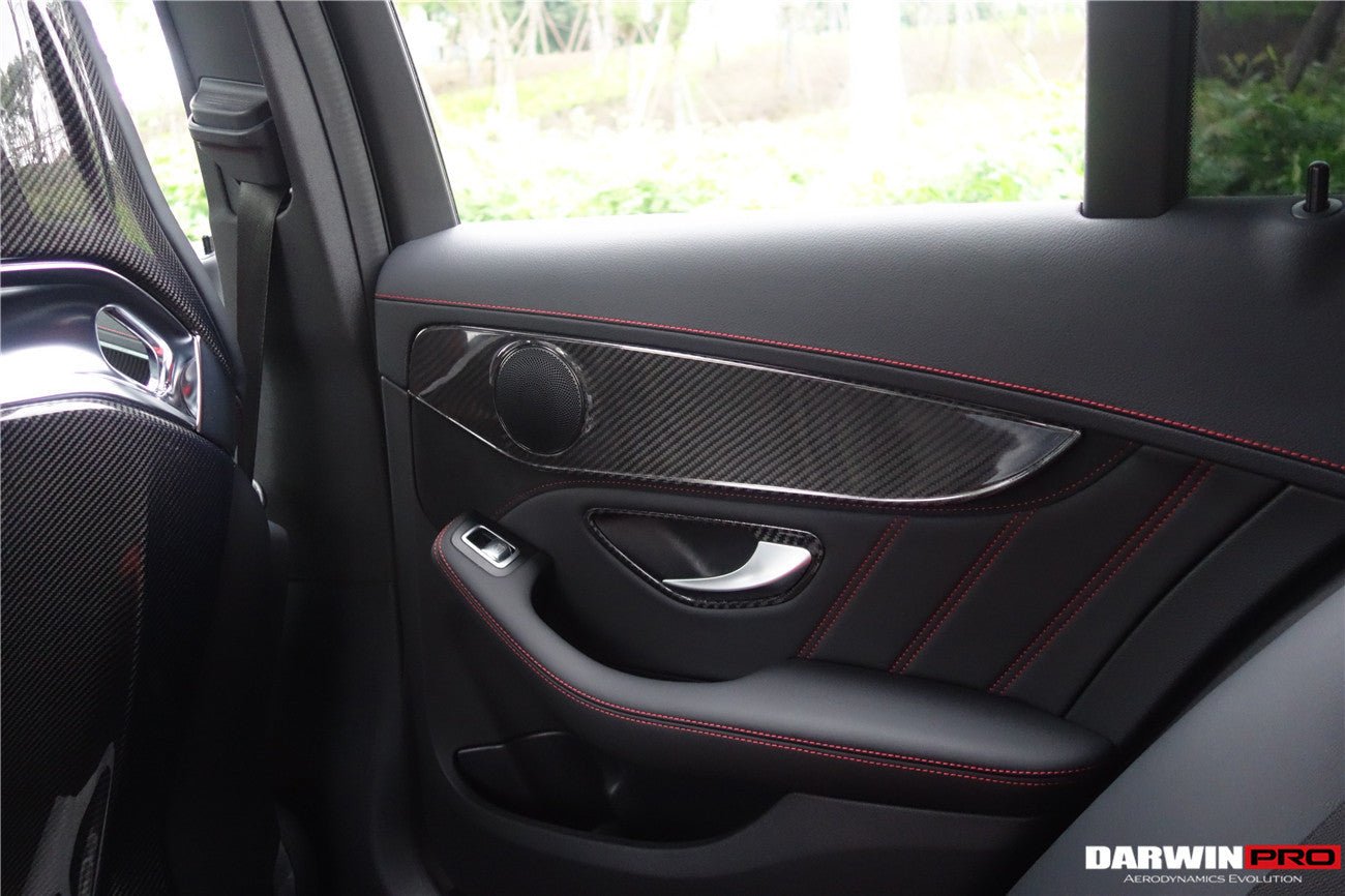 2015 - 2021 Mercedes Benz W205 C Class GLC X253 Carbon Fiber Interior Door Handle Cover Trim